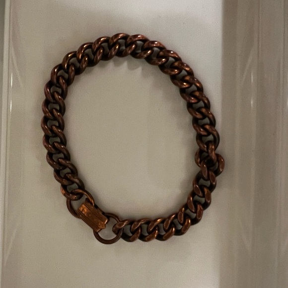 Vintage Men’s Cuban Link Solid Copper Bracelet - Picture 2 of 7